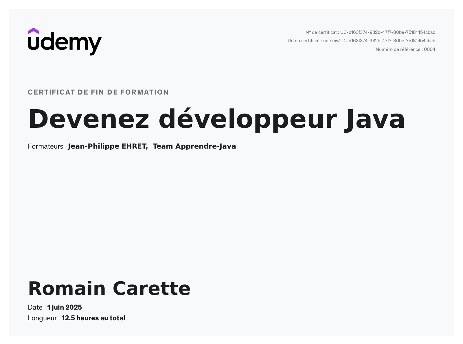 Certification Java